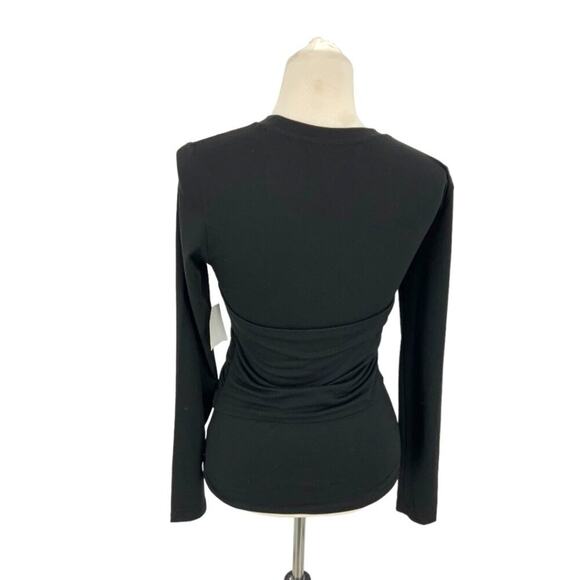 Vero Moda Nelly Ruched Knit Top Black Size Medium NWOT $62 MSRP - Picture 8 of 8